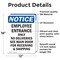 Signmission Employee Entrance Only No Deliveries OSHA Notice Sign, Vinyl Decal, 12in W x 18in L, 2PK OS-2PACK-NS-D-1218-V-11946 - alternate 4